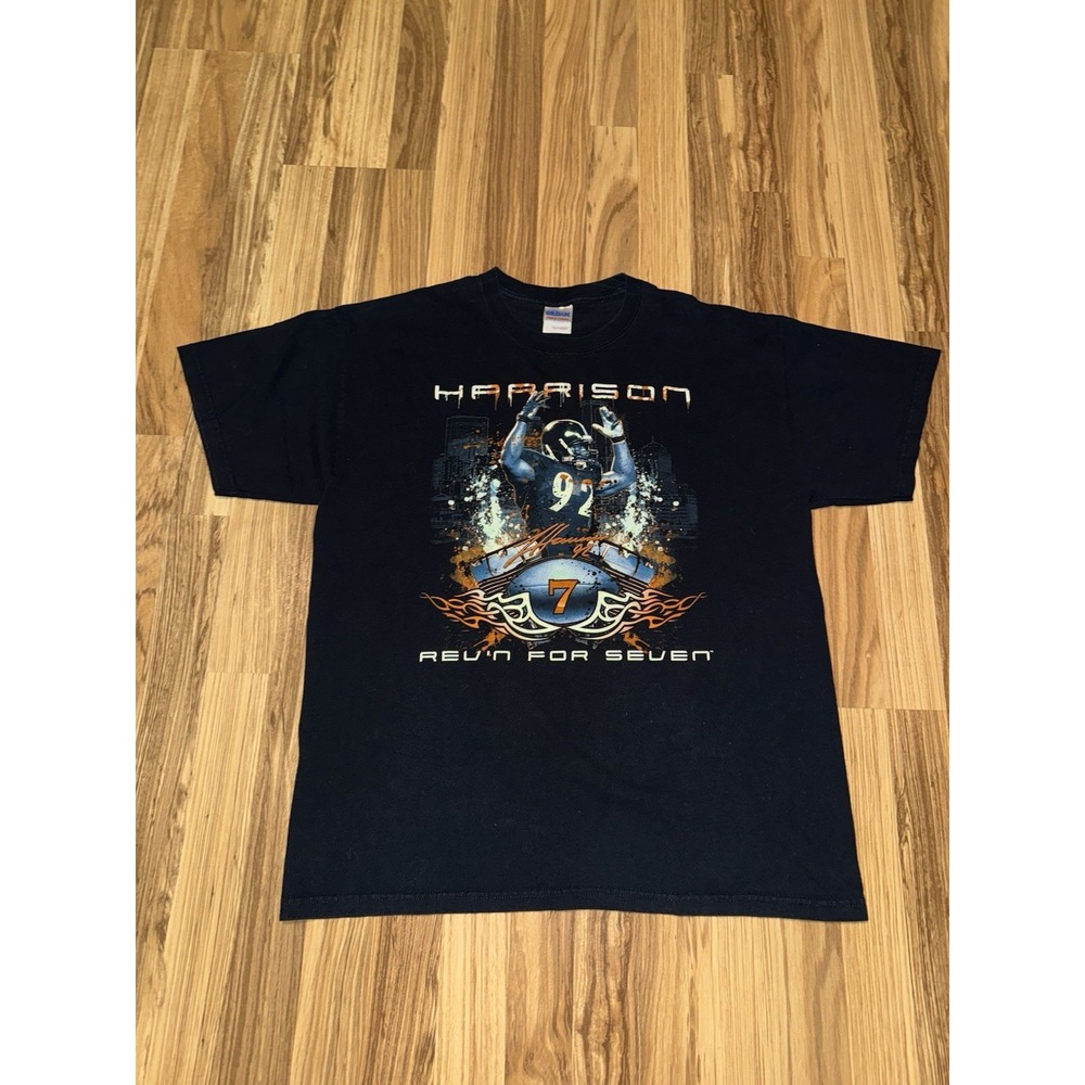 JAMES HARRISON T Shirt REV'N FOR SEVEN Pittsburgh Steelers‎ Sz Large Y2K